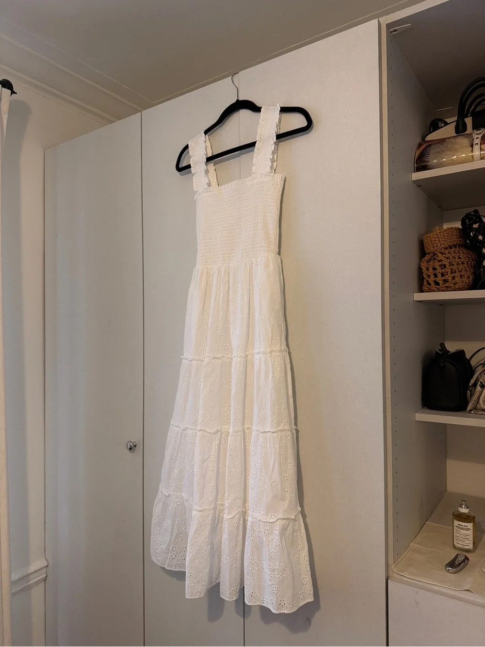 100% Organic Cotton Eyelet Smocked Midi Dress - Picture 6 of 6